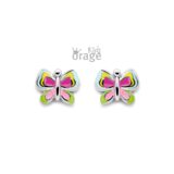 Orage Kids oorring vlinder multi color K2604