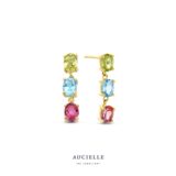 Aucielle AE0021C oorring geelgoud 18ct  peridot topaas & Amethyst