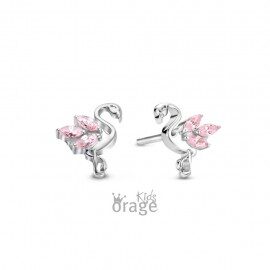 K2801Orage Kids oorringen flamingo roze 