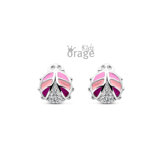 Orage Kids oorring lieveheersbeestje roze K2515