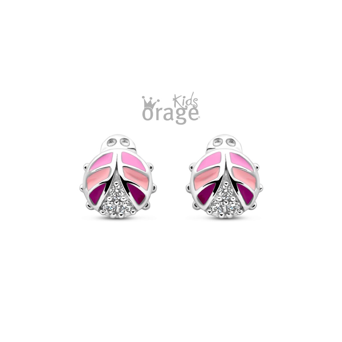 Orage Kids oorring lieveheersbeestje roze K2515