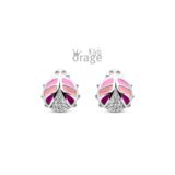 Orage Kids oorring lieveheersbeestje roze K2515