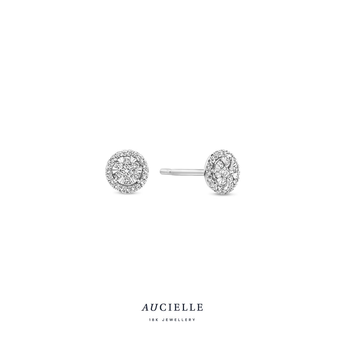 Aucielle oorringen 18ct witgoud Briljanten 0.135ct