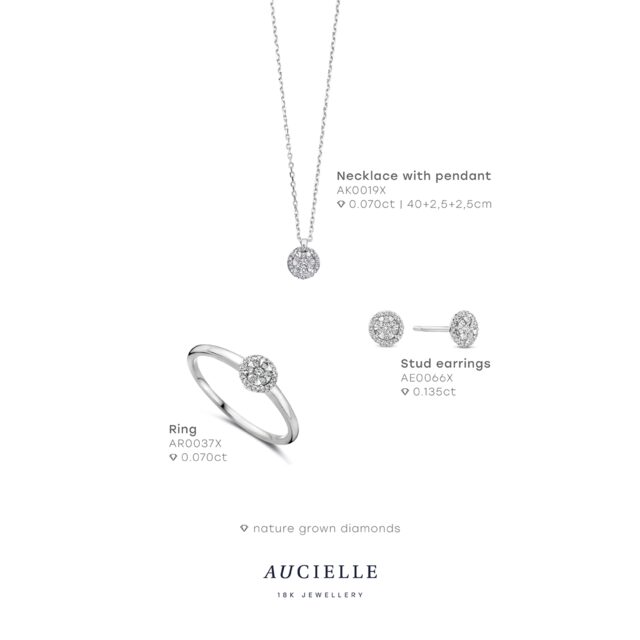 Aucielle oorringen 18ct witgoud Briljanten 0.135ct