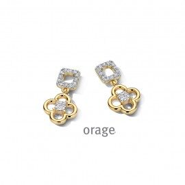 BB326 Oorhanger verguld geel goud zirconium