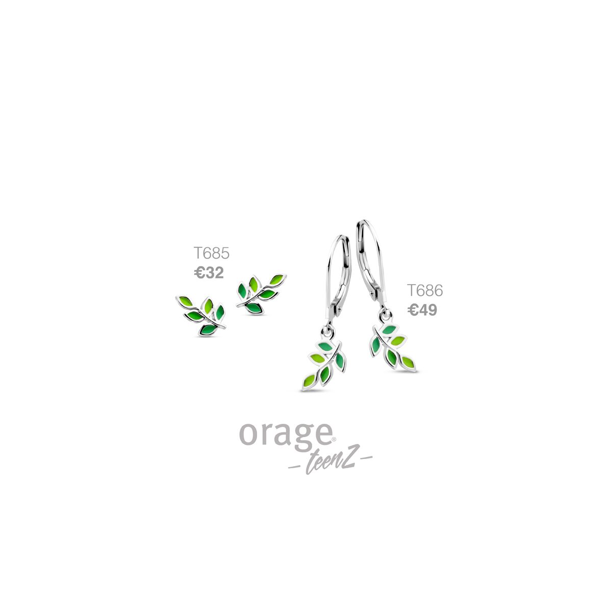 Orage TeenZ ooring blaadje groen T685
