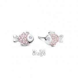 K2803 Orage Kids oorringen vis roze zilver