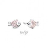 K2803 Orage Kids oorringen vis roze zilver