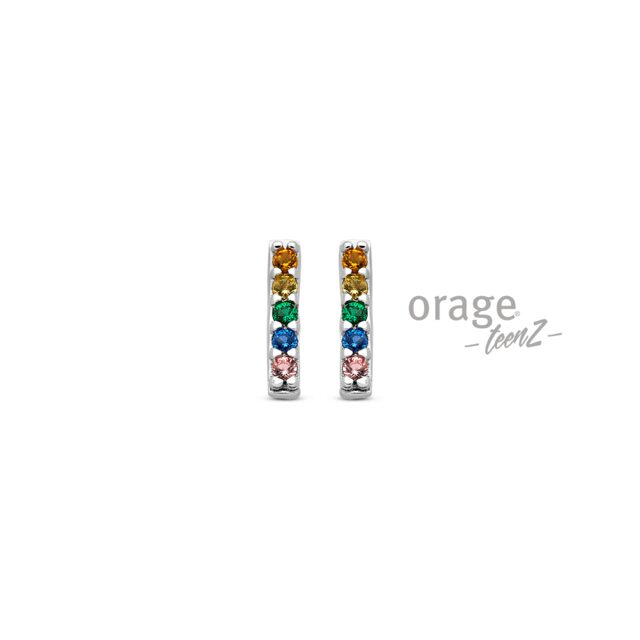 Orage TeenZ oorring  zilver multicolor