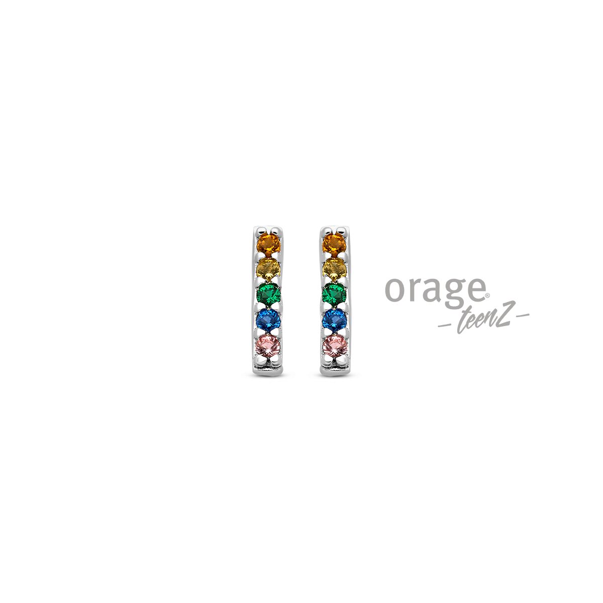 Orage TeenZ oorring  zilver multicolor