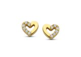 OO3758GZ geelgouden oorringen 18ct zirconium