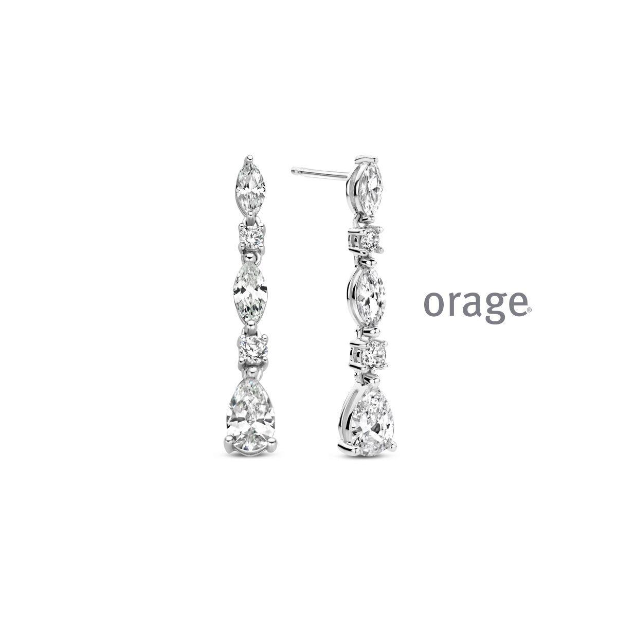 aw018  orage oorslingers zilver zirconium 