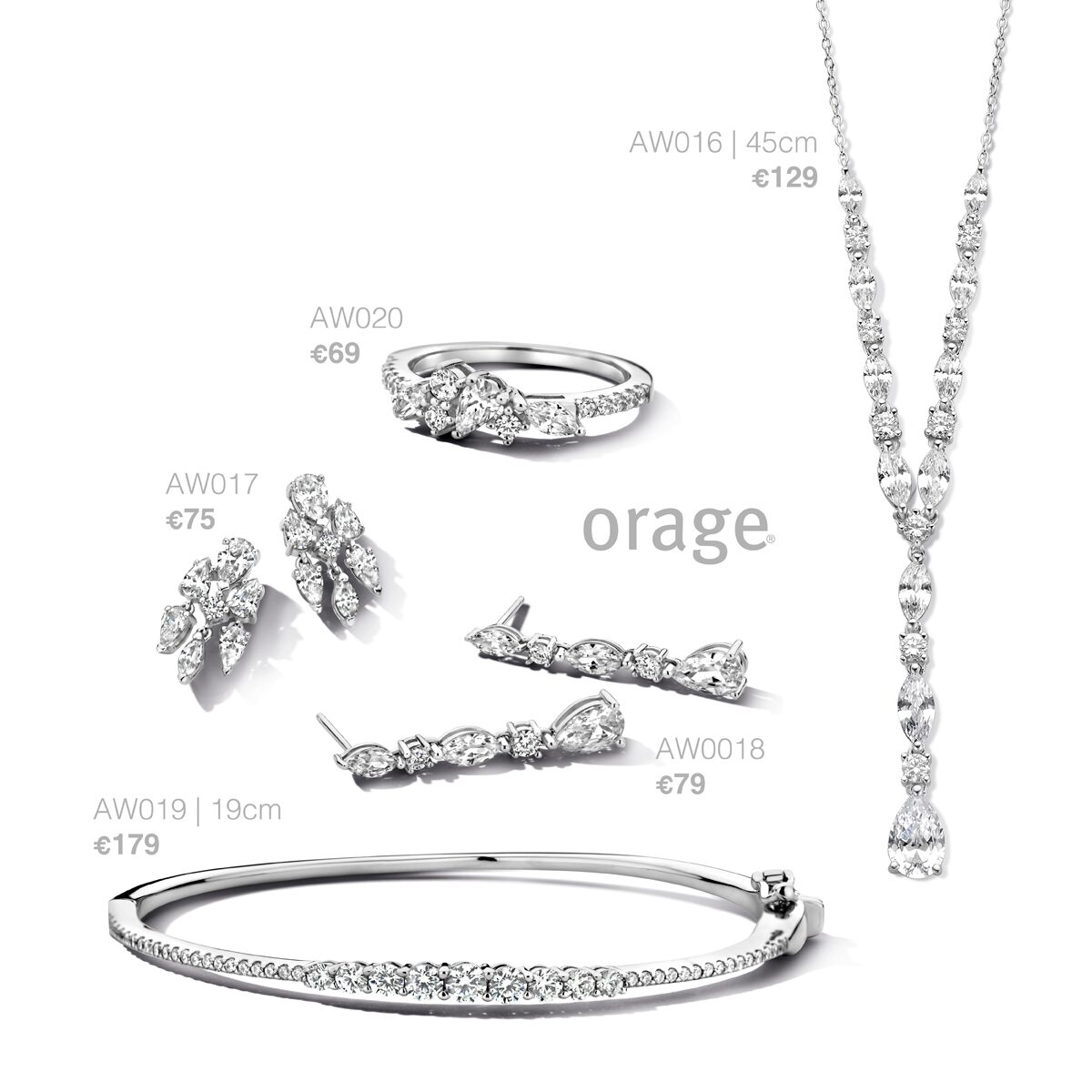aw018  orage oorslingers zilver zirconium 