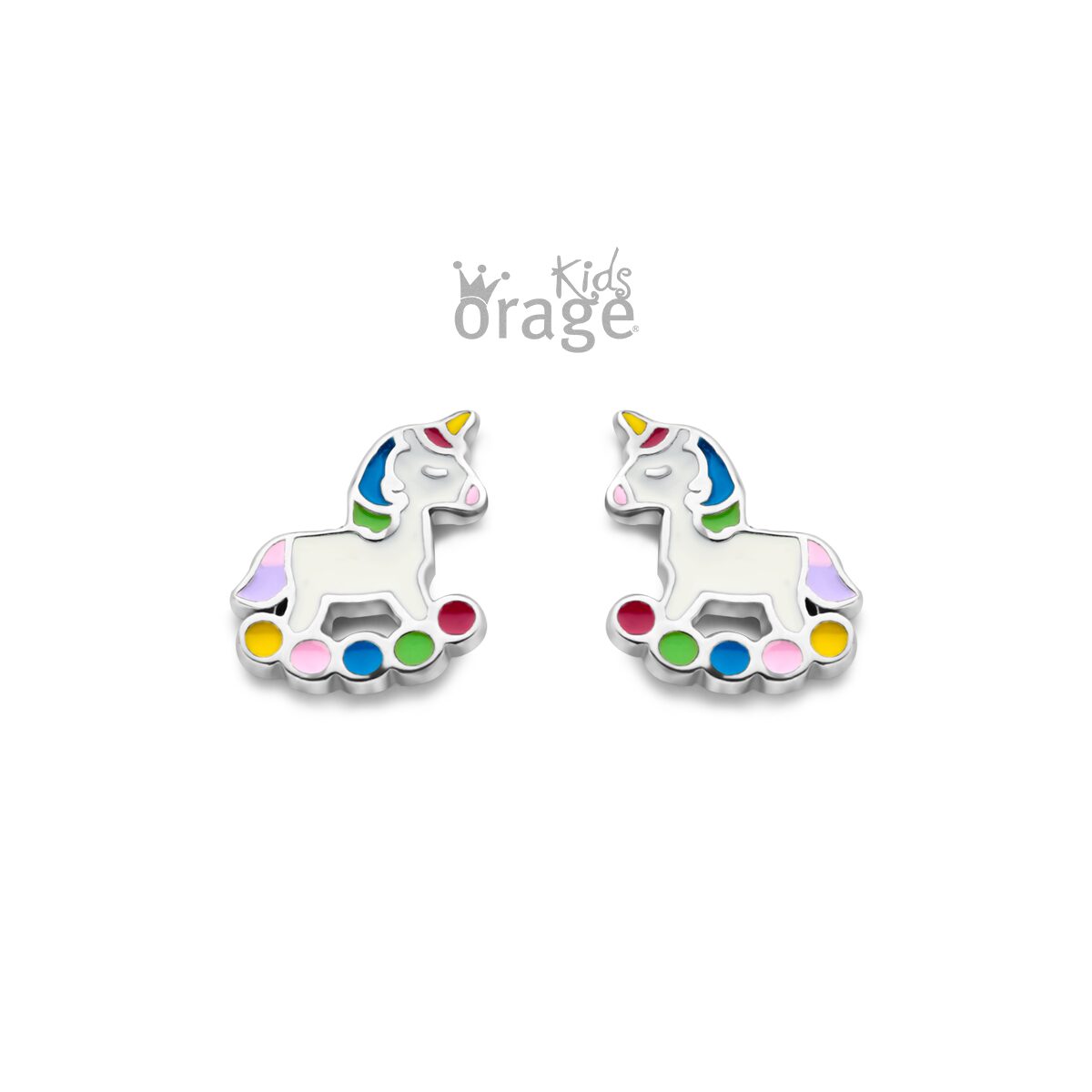 K2628 Orage Kids oorring schommelpaard multi color