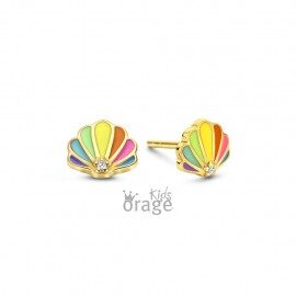 K721Orage Kids oorring schelp verguld geel  