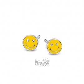 K2784 Orage Kids oorring smiley geel 