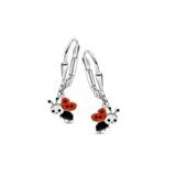 Naiomy Princess zilveren oorslingers lieveheersbeestje rood/zwart