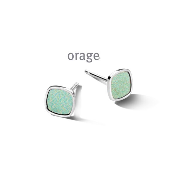 at 248 Orage zilver oorring groen parelmoer