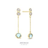 Aucielle AE0012C oorringen 18ct blauwe topaas & zirconium