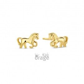 K2794 Orage Kids oorring paard verguld geel