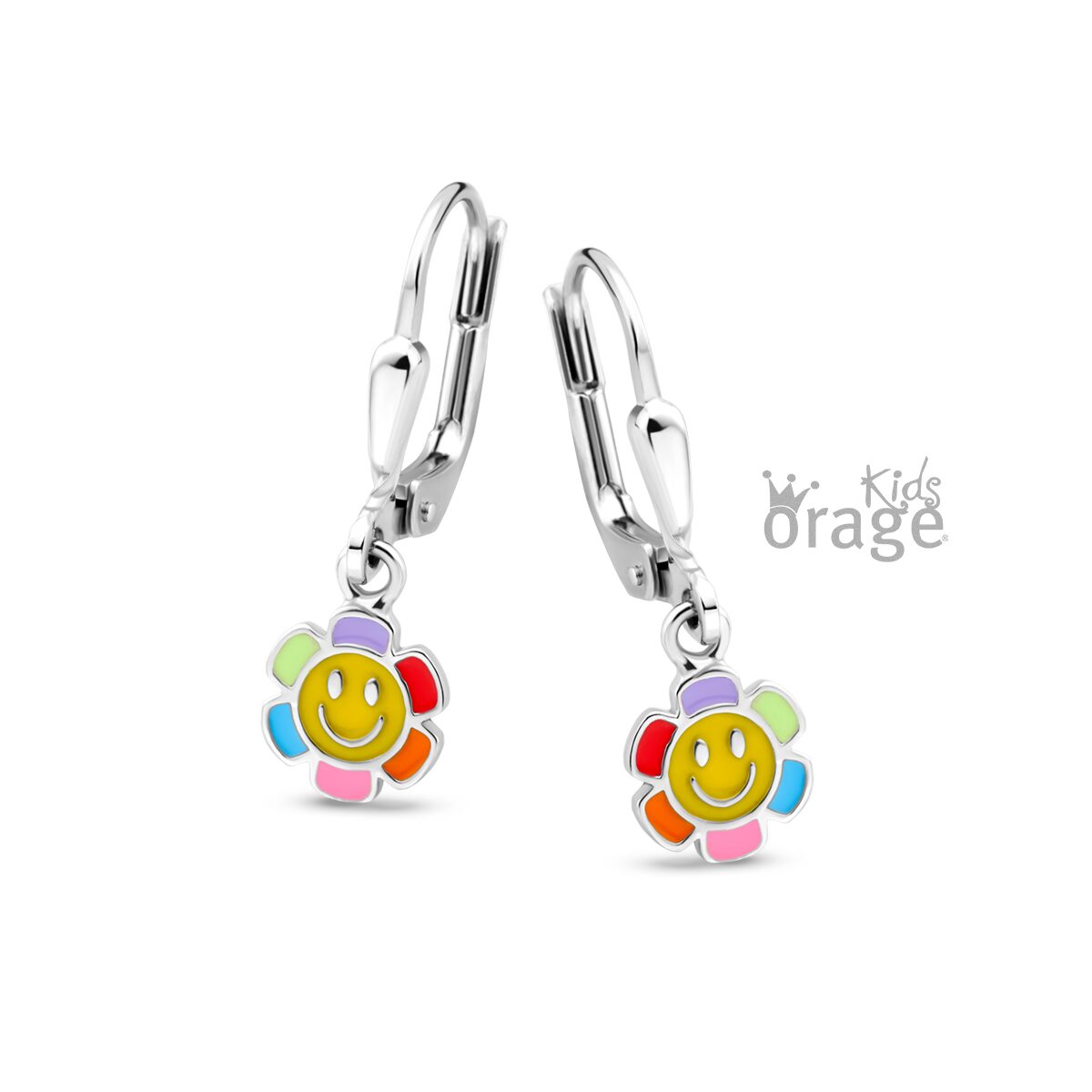 Orage Kids oorringen bloem multi color K2621