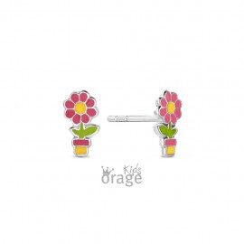 K2734 Orage Kids oorring bloem roze