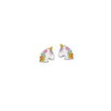 Naiomy Princess zilveren oorringen  unicorn eenhoorn wit multicolor