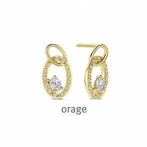 AW244 oorringen verguld zilver hart
