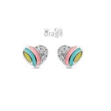 Orage Kids oorring hart multi color K2677