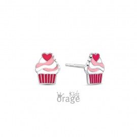 K2741 Orage Kids oorring cupcake roze