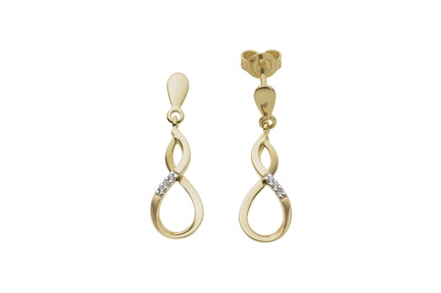 GO3700BB slingeroorbel 18ct wit& geelgoud Briljant 0.020ct