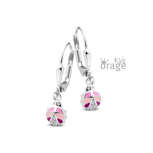 Orage Kids oorring lieveheersbeestje roze K2514