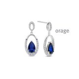 Orage  Zilveren oorslingers blauw