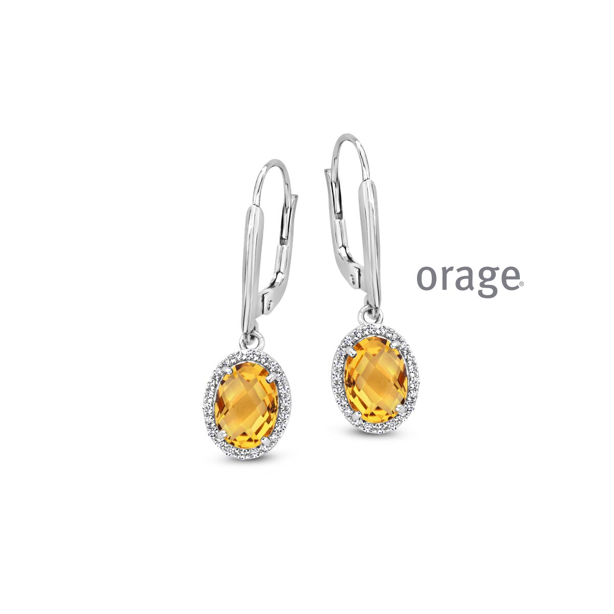 AW155 Orage oorslingers  zilver oranje