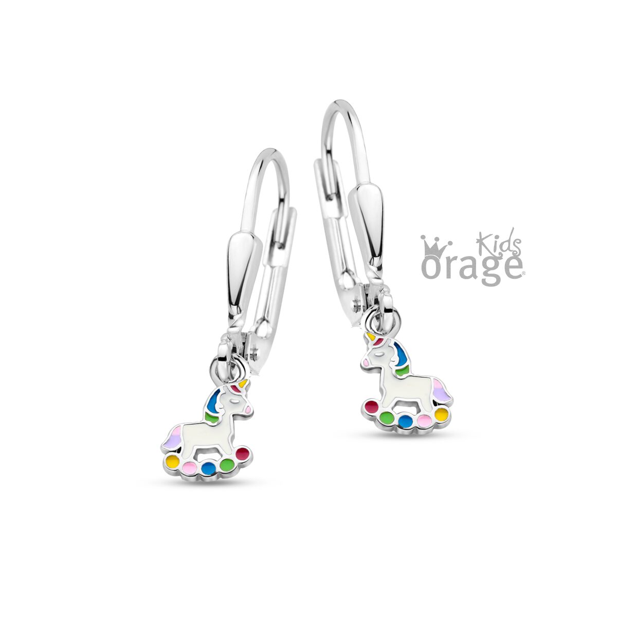 Orage Kids oorring schommelpaard multi color K2627