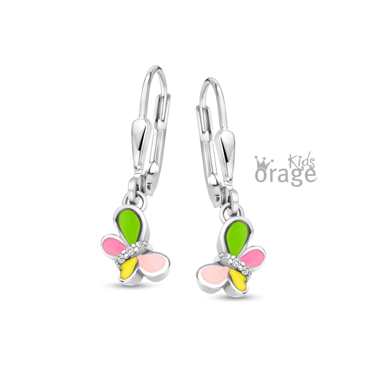 Orage Kids oorring vlinder multi color K2511