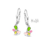 Orage Kids oorring vlinder multi color K2511