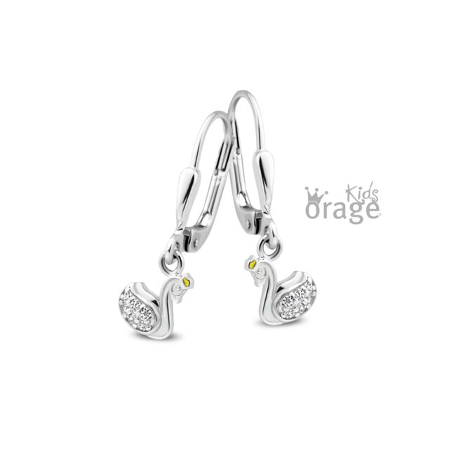 Orage kids oorring zwaan zilver K2501