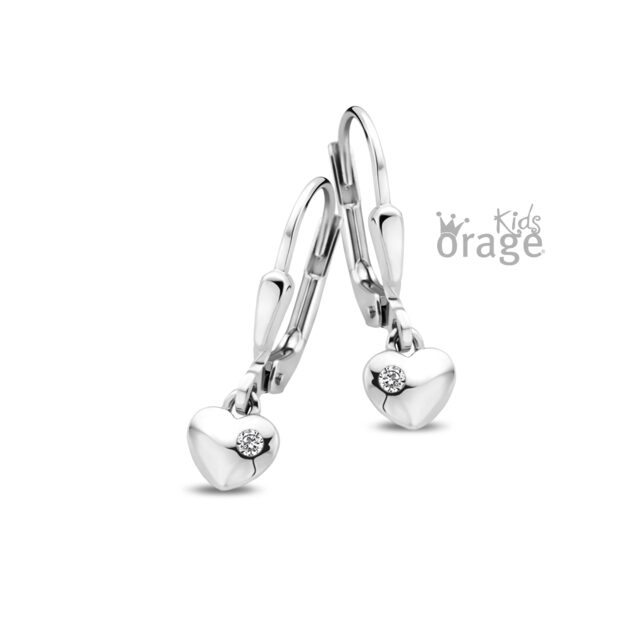 Orage Kids oorring hart zilver