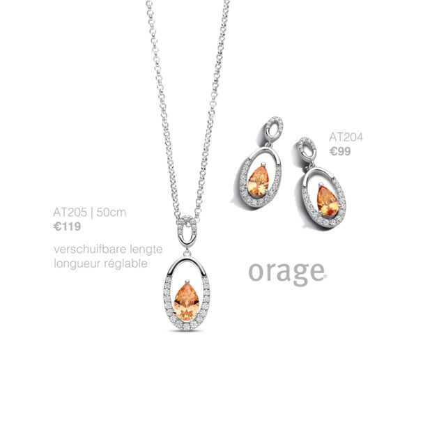 Orage ketting met hanger oranje