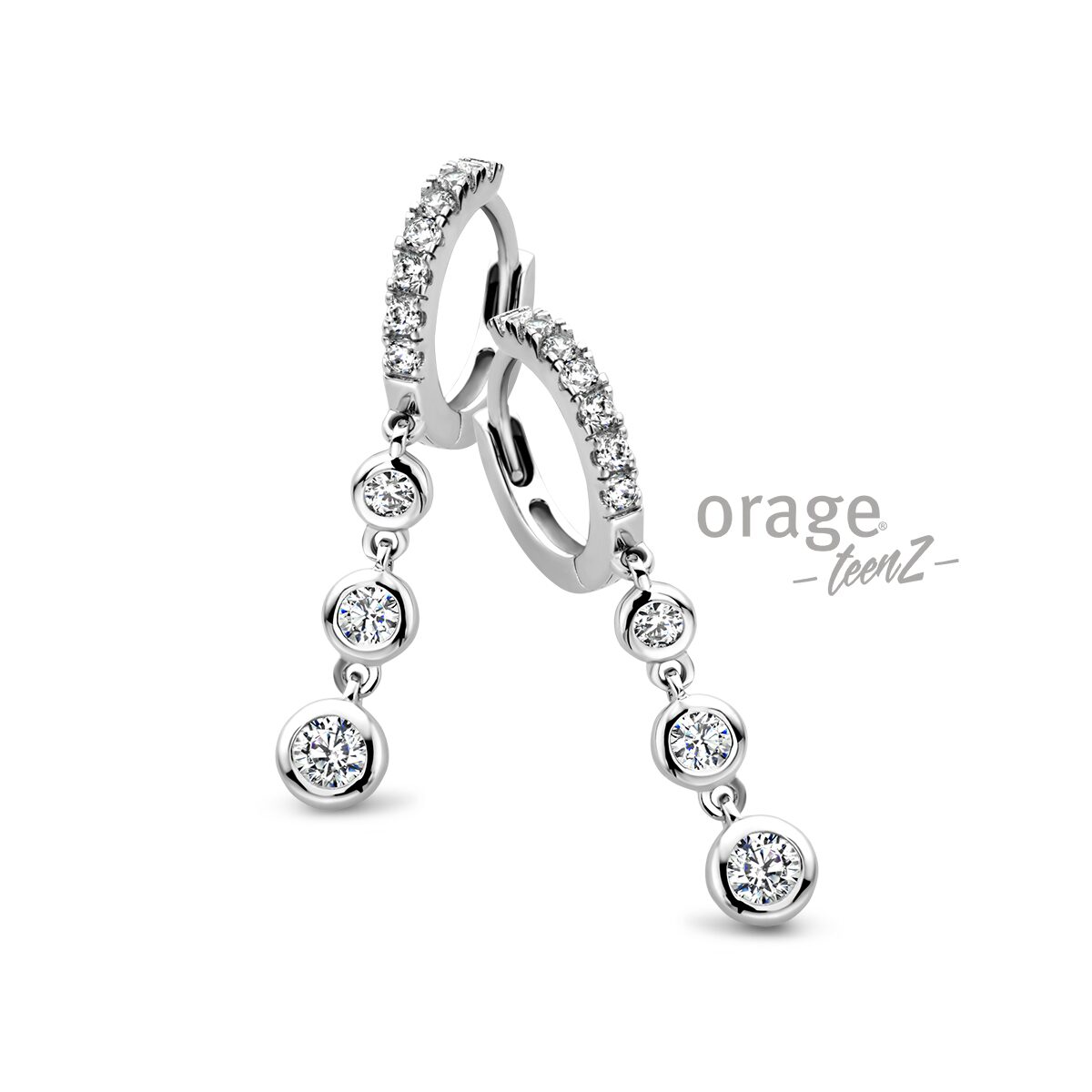 Orage Teenz oorring zilver t669
