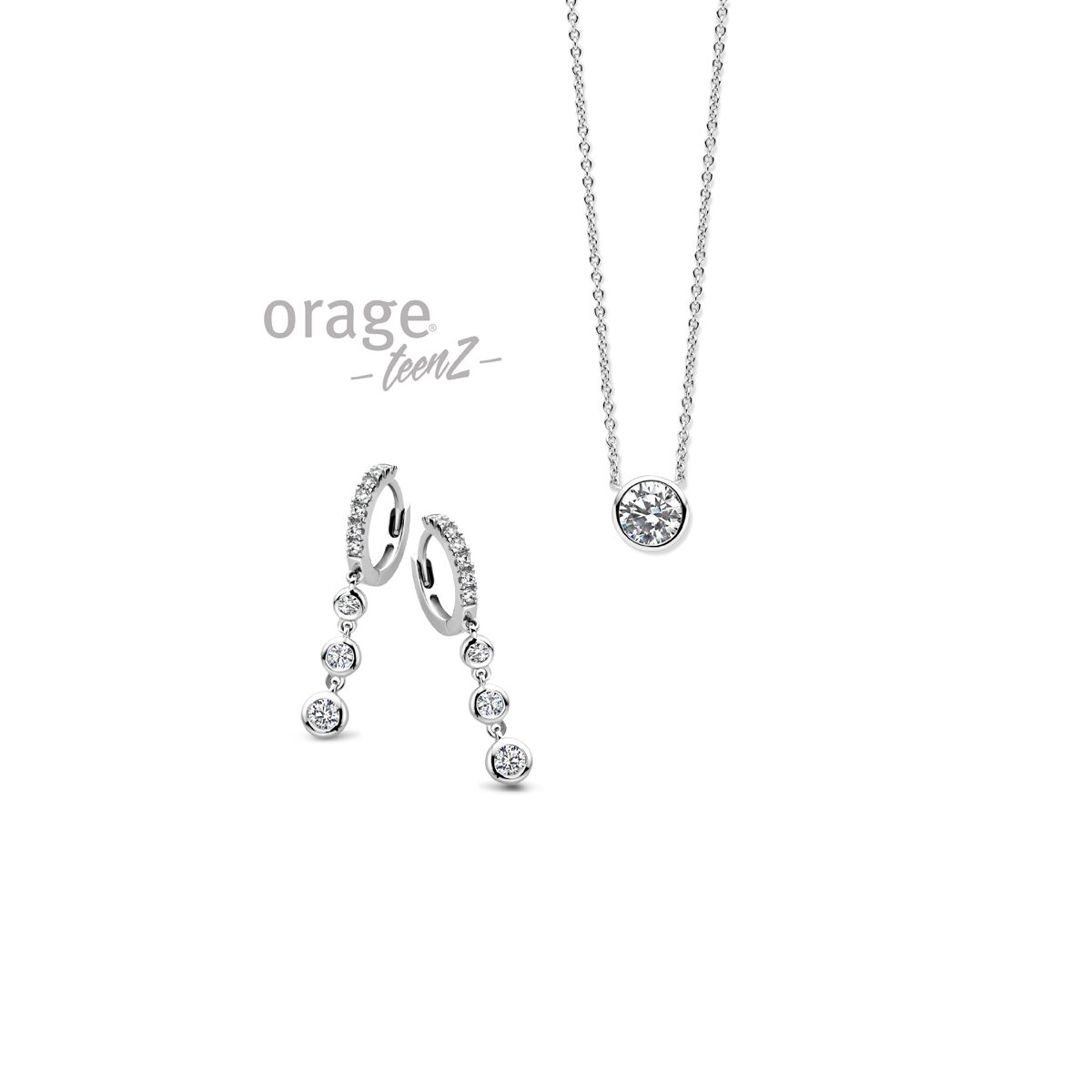 Orage Teenz oorring zilver t669