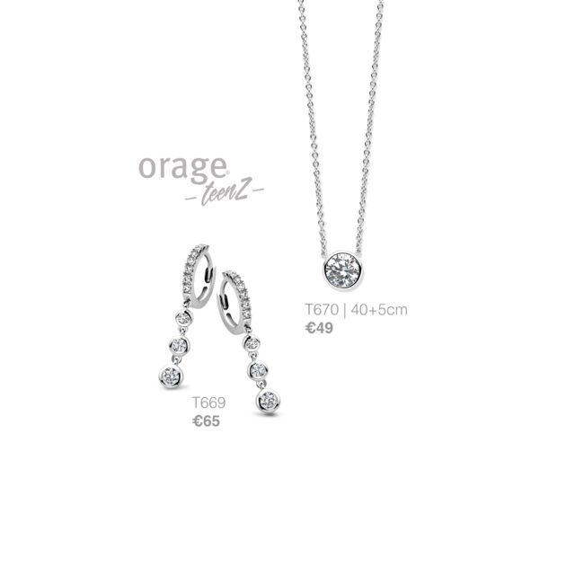 Orage Teenz oorring zilver t669