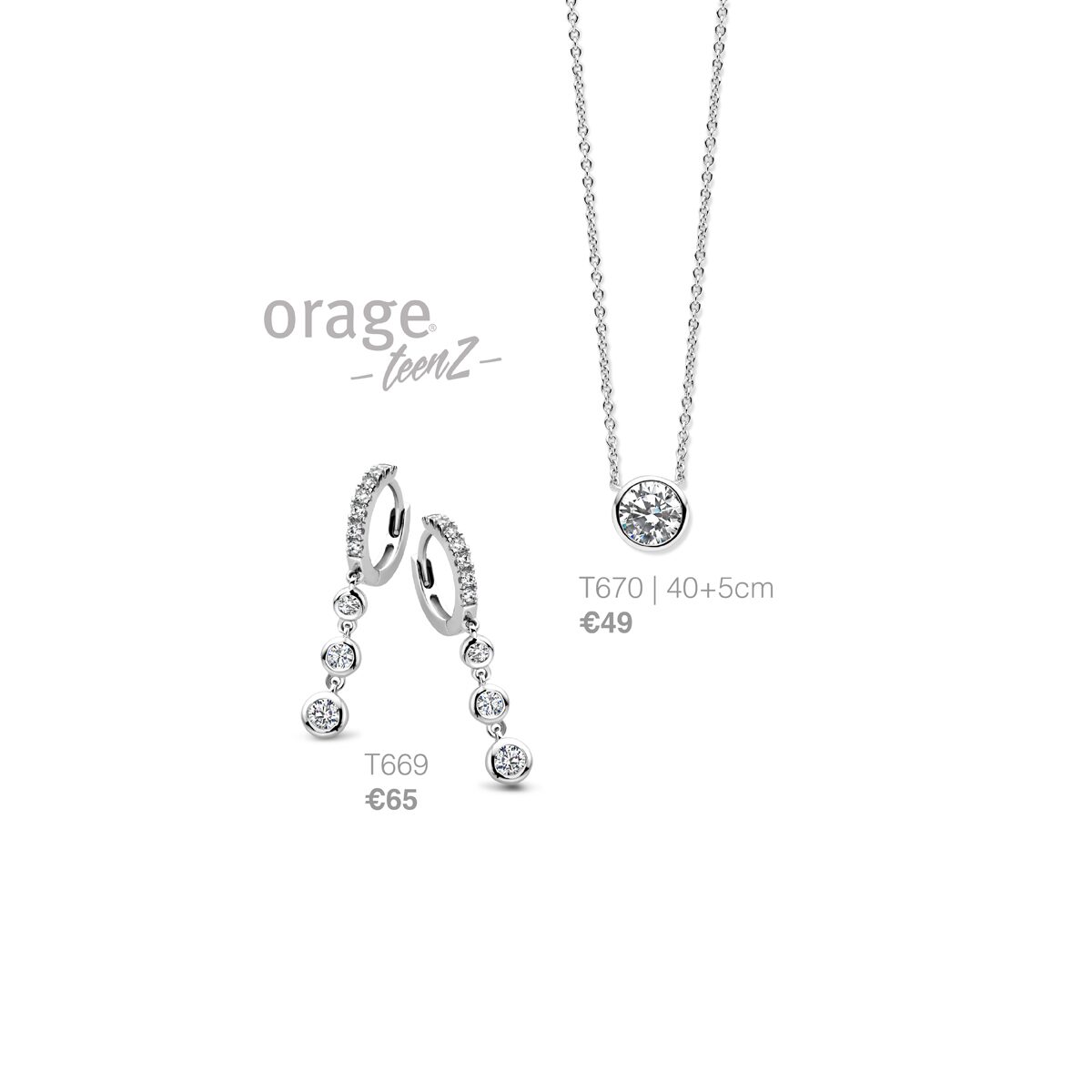 Orage Teenz oorring zilver t669