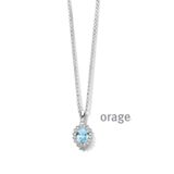 BA309 Orage ketting met hanger blauw topaas