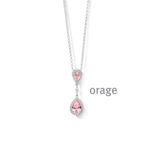  AT265 Orage Ketting met hanger roze zirconium (verschuifbare lengte)
