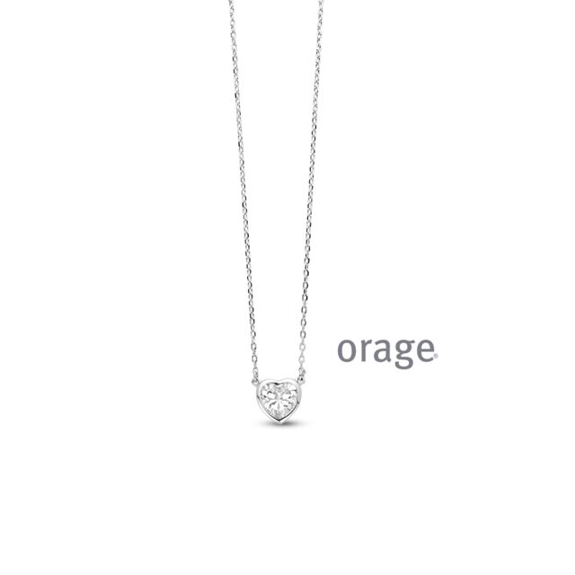 Orage ketting  hart  zilver