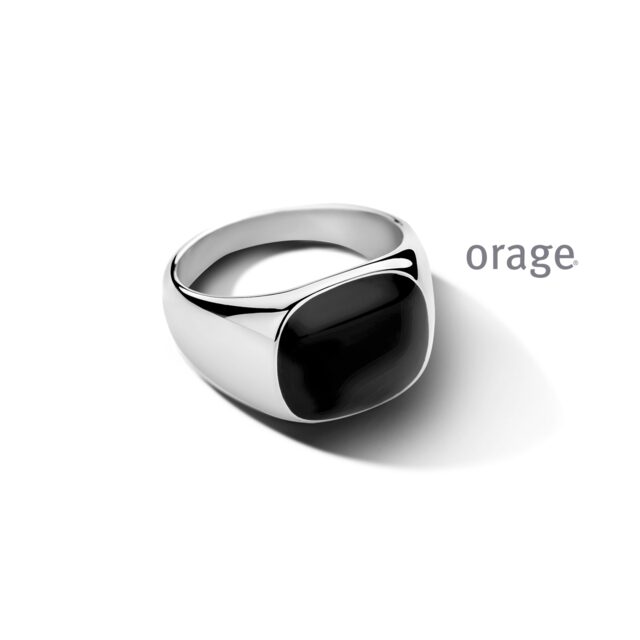 BA162 Orage ring heren staal zwart
