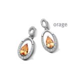  at204 Orage oorringen oranje zilver zirconium  