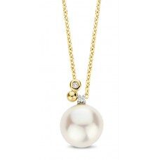 You and me y2011  parelhanger geelgoud briljant 0.02ct  15.7x9.8mm